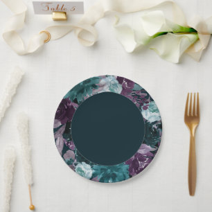 Plato De Papel Moody Boho   Profundidad de la corona floral Verde