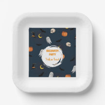 Moon Bat Dark Blue Halloween Party Cute