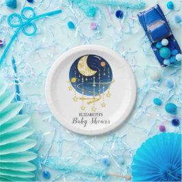 Plato De Papel Moon Calling Stars Baby Shower