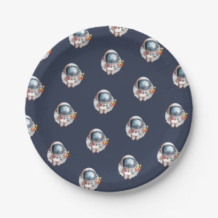 Plato De Papel Moon del cohete espacial man