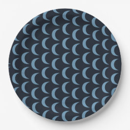 Plato De Papel Moon moderna azul y cuarto negro