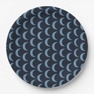 Plato De Papel Moon moderna azul y cuarto negro