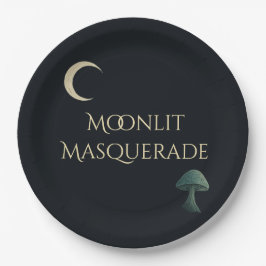 Plato De Papel Moonlit Masquerade Elegant Halloween