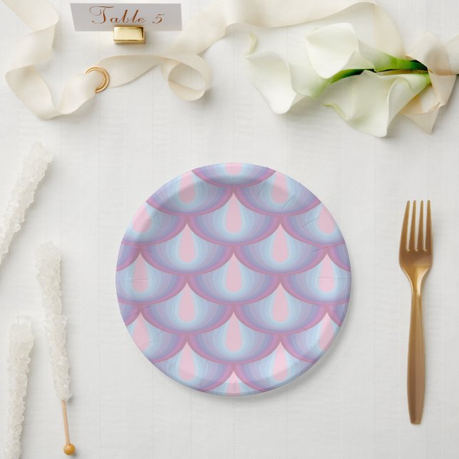 Plato De Papel Moonstone Scales 7" Placas de papel (Boda)