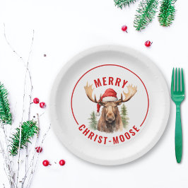 Plato De Papel Moose, Navidades divertidos y divertidos de Feliz