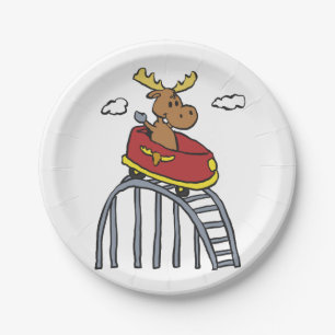 Plato De Papel Moose on Rolling Coaster elegir color de fondo