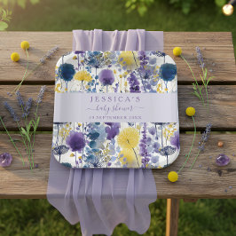 Plato De Papel Morado amarillo acuarela Flora silvestre Baby Show