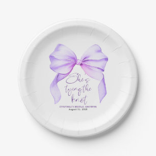 Plato De Papel Morado está atando la ducha nupcial