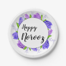 Plato De Papel Morado Hyacinat Wreath Año Nuevo Feliz Nouruz