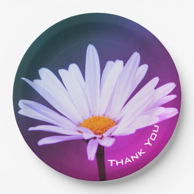 Plato De Papel Morado Verde azulado y rosa (Anverso)