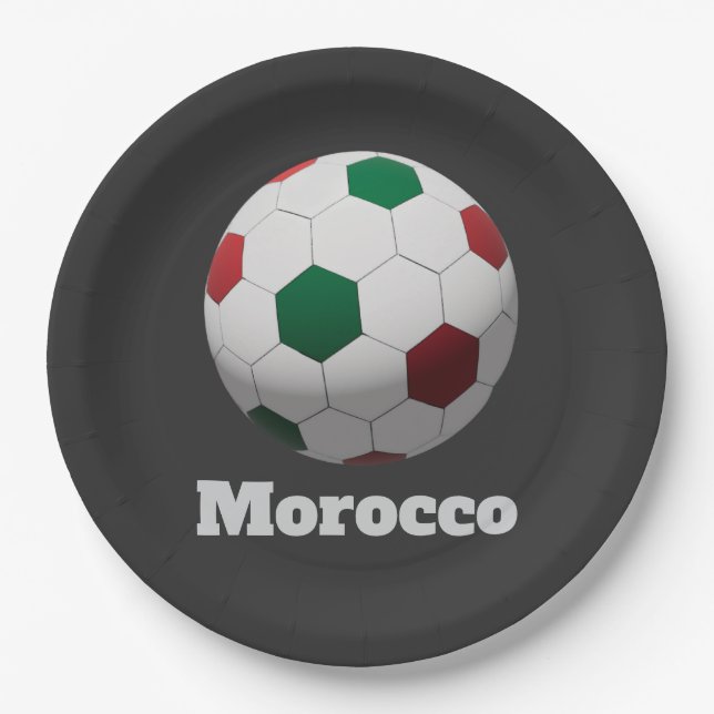 Plato De Papel Morocco Soccer (Anverso)