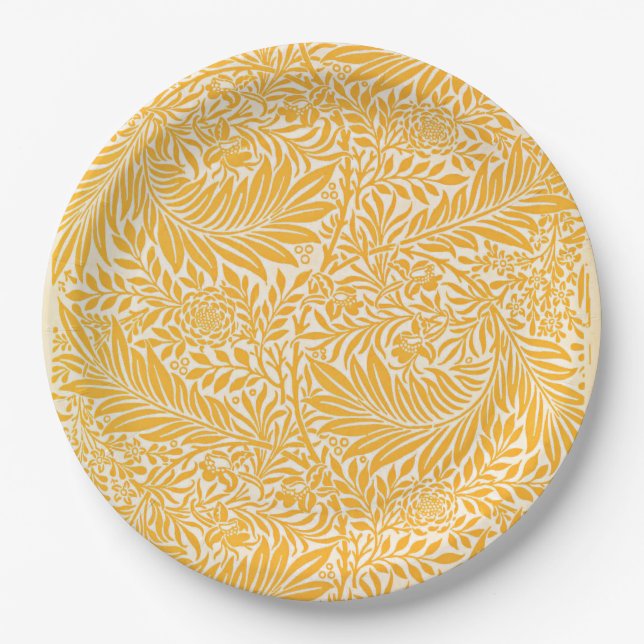 Plato De Papel Morris - Larkspur, amarillo dorado (Anverso)