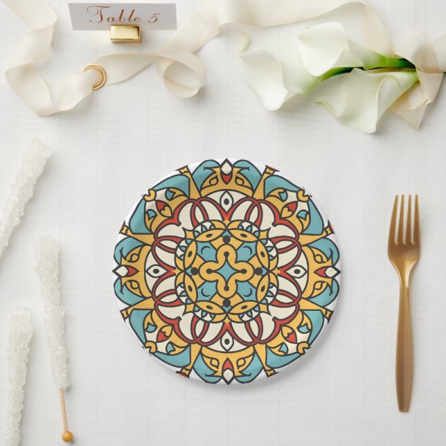 Plato De Papel Mosaico andaluz (Boda)