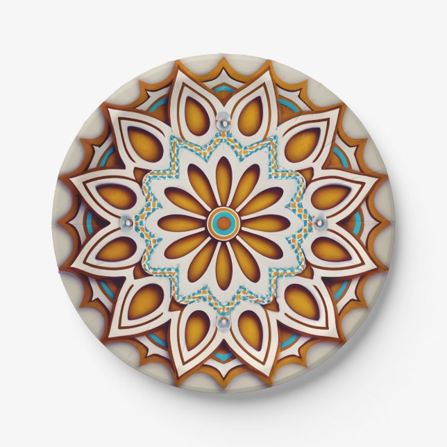 Plato De Papel Mosaico andaluz de Artisana (Anverso)