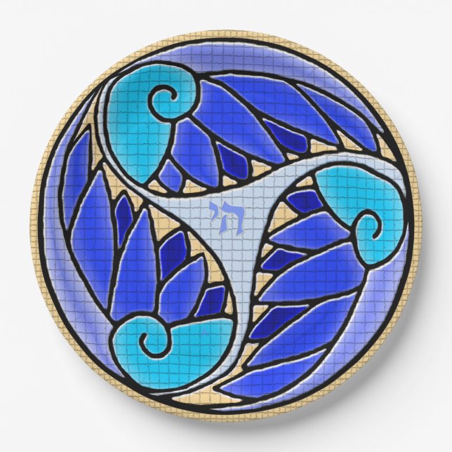 Plato De Papel Mosaico Chai Art Nouveau (Anverso)