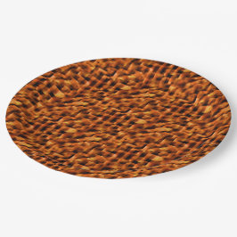 Plato De Papel Mosaico con manchas de rojo profundo a gradiente n