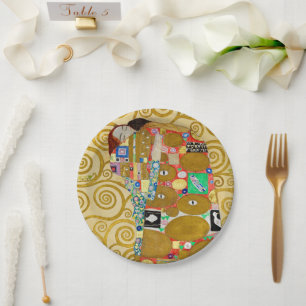 Plato De Papel Mosaico de Cumplimiento de Klimt: Friso Vintage St