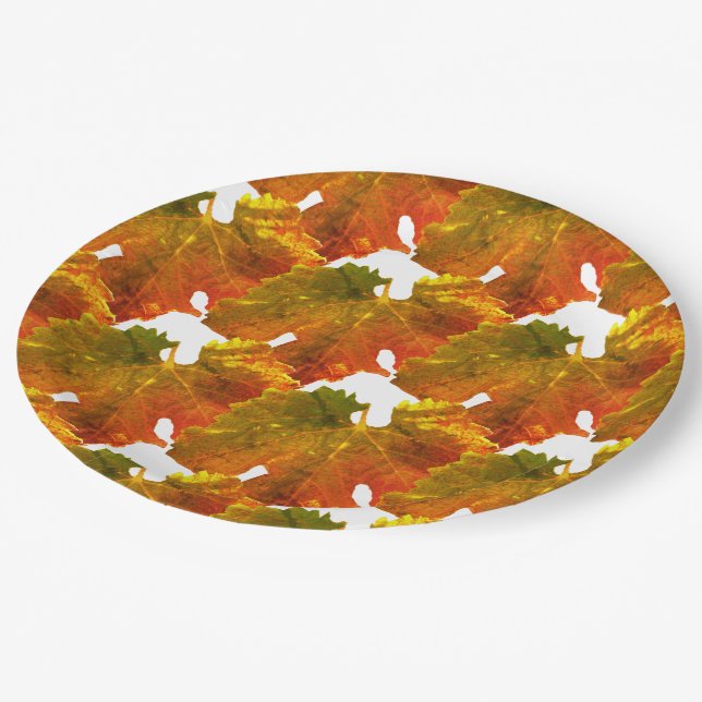 Plato de Papel - Mosaico de Hoja de Uva (Angular)
