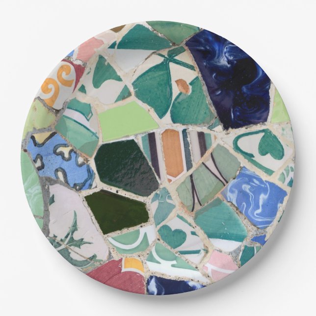 Plato De Papel Mosaicos de la Guela del Parque (Anverso)