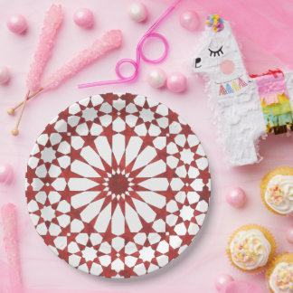 Plato De Papel Mosaïque andalouse rouge ALHAMBRA