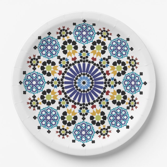 Plato De Papel ¡Mosaïque Marocain! Zellige Marocain (Anverso)