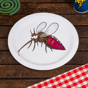 Plato De Papel Mosquito de Dibujos Animados