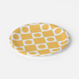 Plato De Papel Mostaza de Mod Retro 60