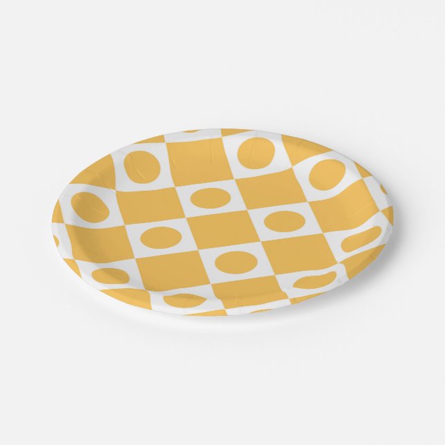 Plato De Papel Mostaza de Mod Retro 60 (Angular)