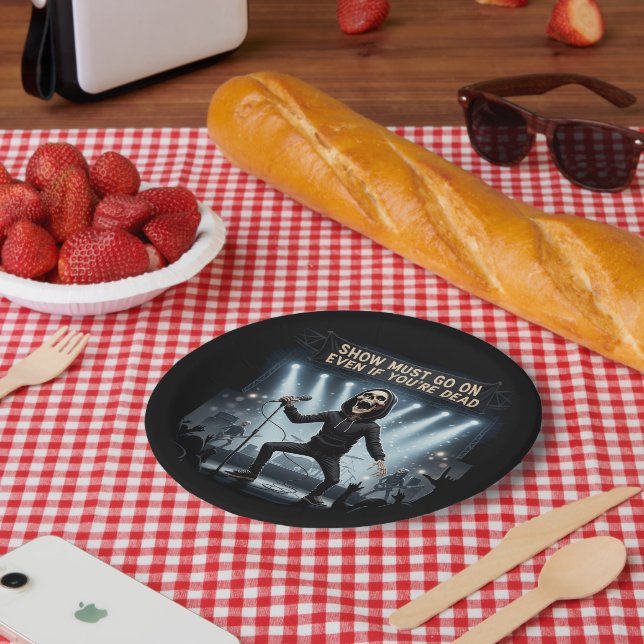 Plato De Papel Mostrar debe continuar aunque estés muerto - Placa (Picnic)