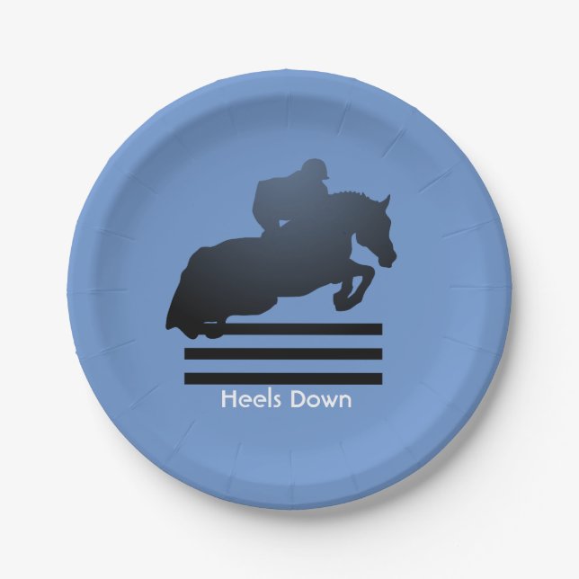 Plato De Papel Mostrar saltador limpiando un obstáculo. (Anverso)