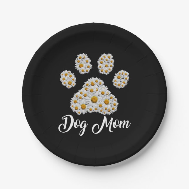 Plato De Papel Mother Art Best Dog Mom Ever Birthday (Anverso)