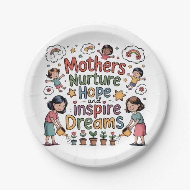 Plato De Papel Mothers Nurture Hope And Inspire Dreams (Anverso)