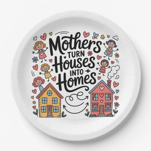 Plato De Papel Mothers Turn Houses Into Homes (Anverso)