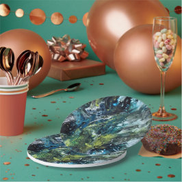 Plato De Papel Motif abstrait coloré.