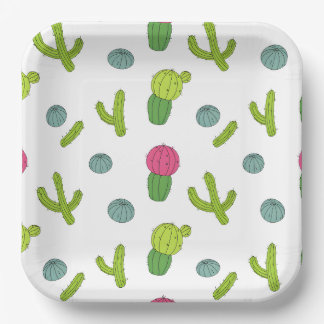 Plato De Papel Motif de Cactus du désert