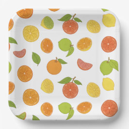 Plato De Papel Motif de fruits d'agrumes