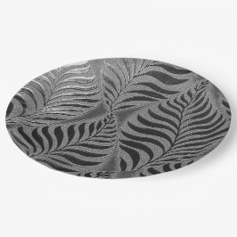 Plato De Papel Motif de hoja de plata