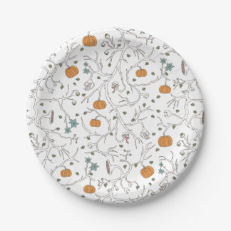 Plato De Papel Motif de vigne effrayante pour Halloween