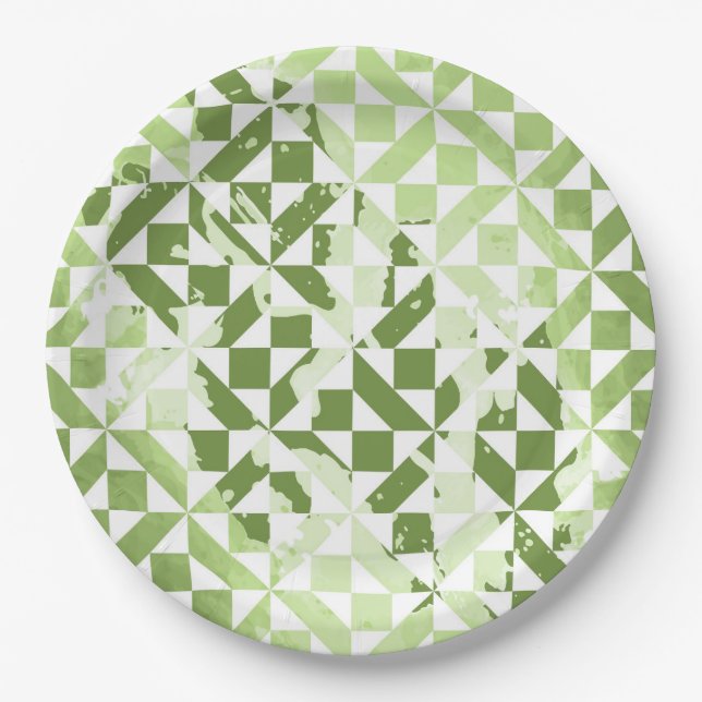 Plato De Papel Motivos de color de agua 3 (Anverso)