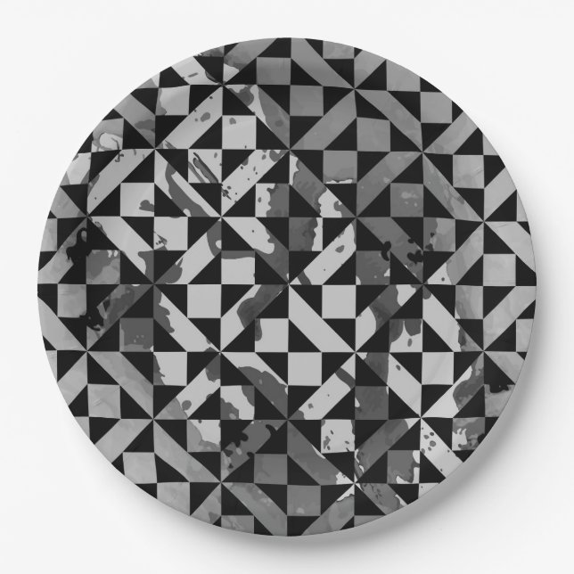 Plato De Papel Motivos de color de agua 5 (Anverso)