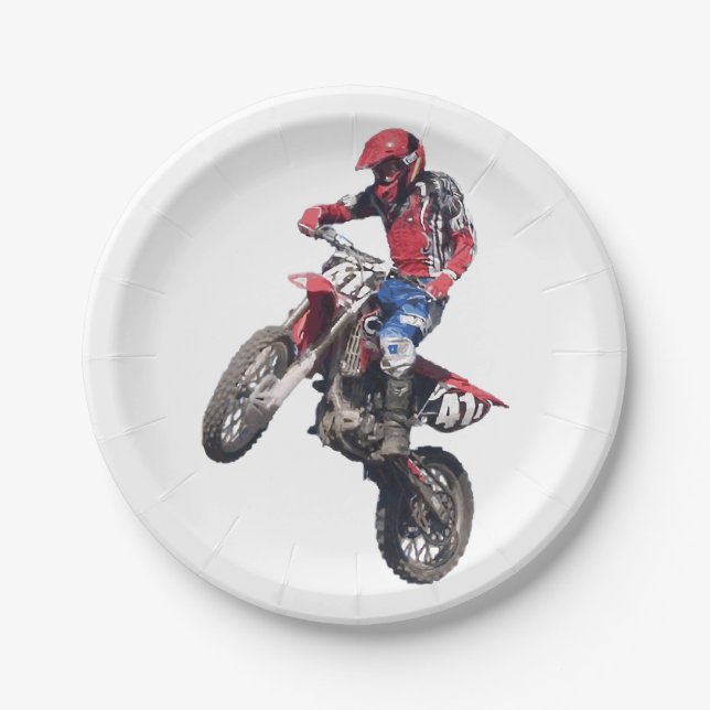 Plato De Papel Moto de tierra roja (Anverso)