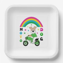Plato De Papel Moto Dog