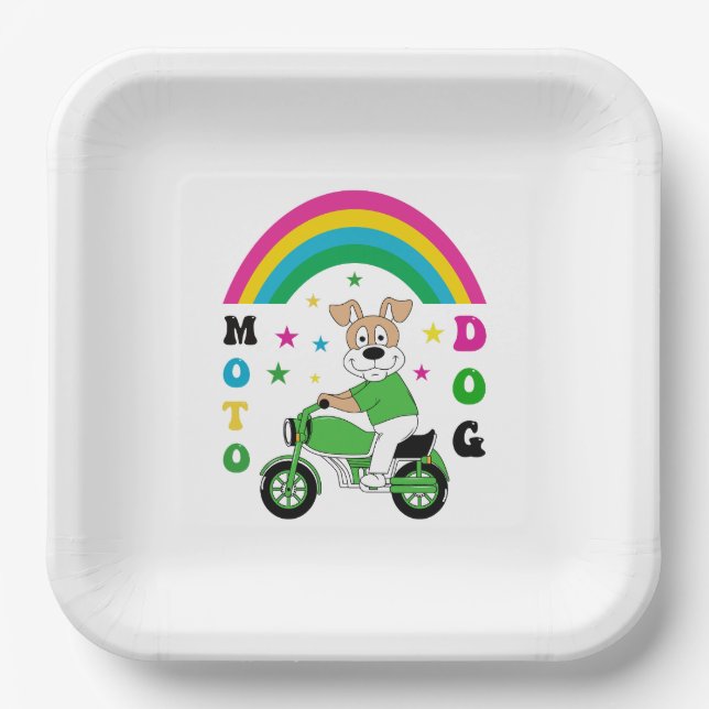 Plato De Papel Moto Dog (Anverso)