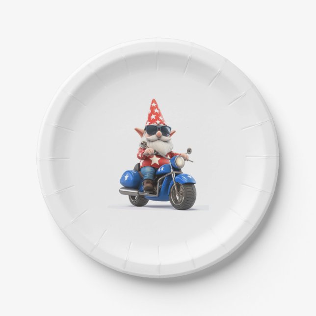 Plato De Papel Motocicleta estadounidense de Gnome (Anverso)