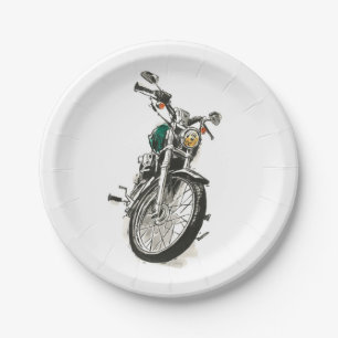 Plato De Papel Motocicletas en tinta I
