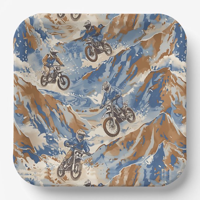 Plato De Papel Motocross  (Anverso)