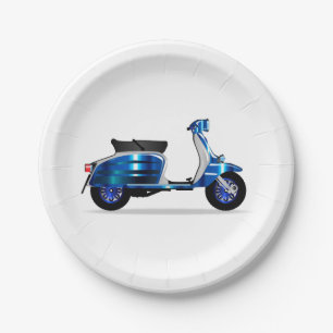 Plato De Papel Motor Scooter de los años 60