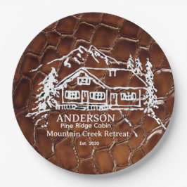 Plato De Papel Mountain Cabin Faux Crocodile Leather Doormat