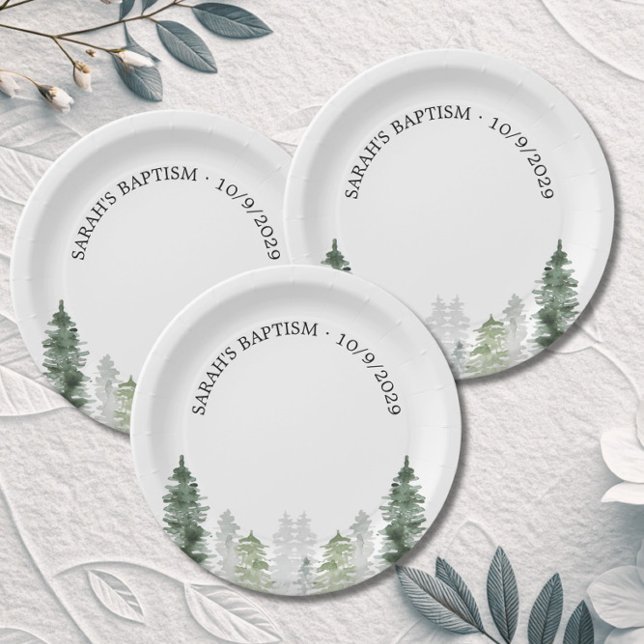 Plato De Papel Mountain Winter Baptism Paper Plate (Subido por el creador)