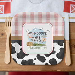 Plato De Papel Move Over Barnyard Paper Plate